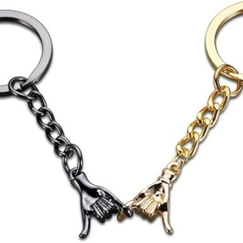 2Pcs Pinky Promise Gift Matching Couple Gifts Valentines Day Gifts for Him Her Boyfriend Girlfriend Best Friend Matching Keychains for Couples Wife Husband Birthday Gifts