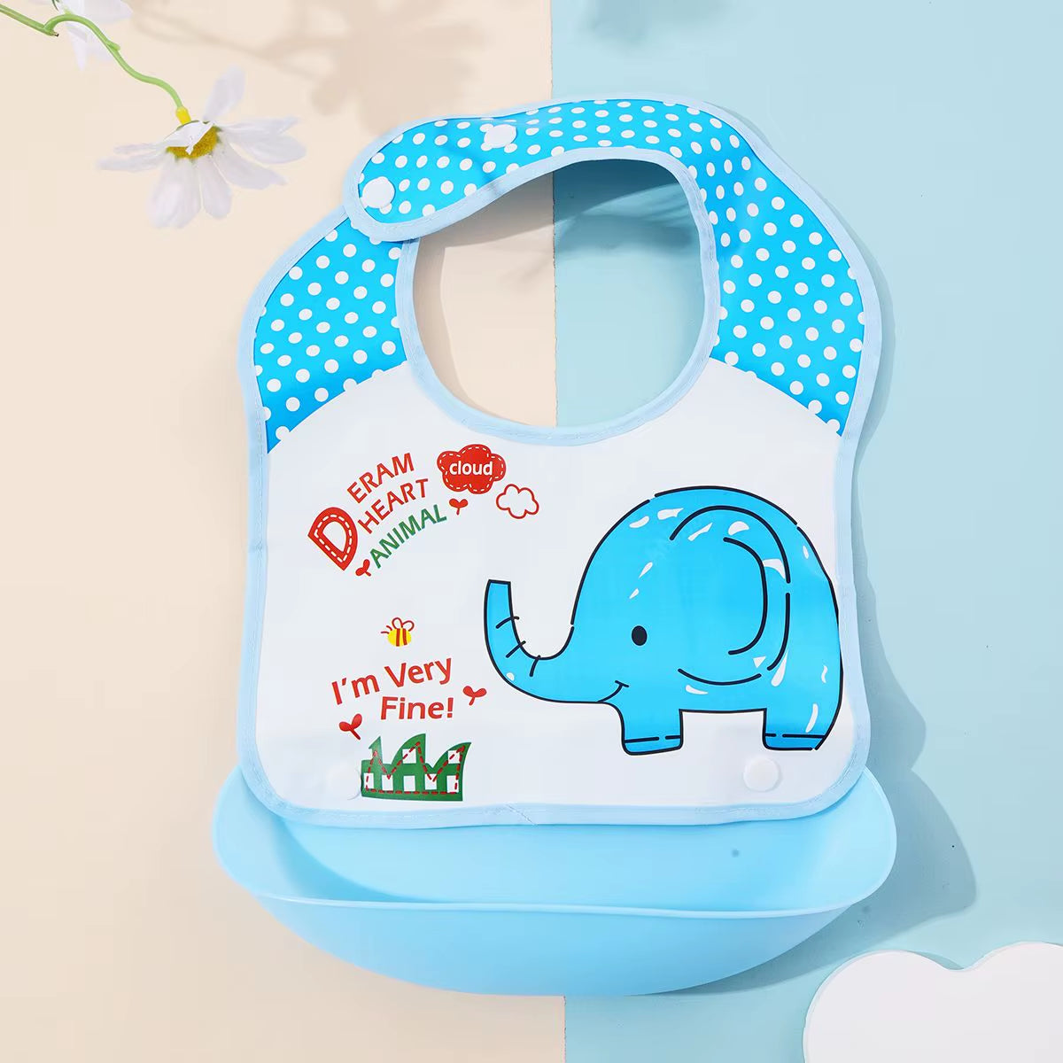 Baby Food Bib Baby Waterproof Bib Three-Dimensional Detachable Food Food Pocket Child Child Saliva Pocket